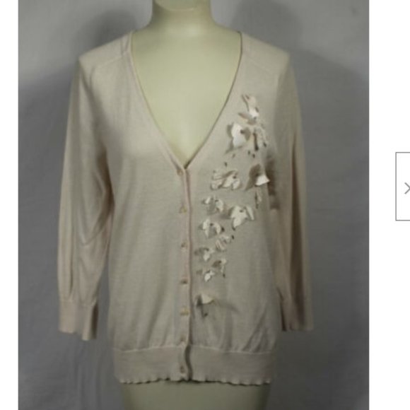 Cynthia Rowley Sweaters - Cyhthia Rowley Beige V-neck Cardigan Sweater XL